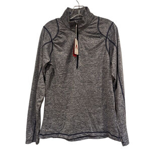 Antigua Jacket Womens M Blue Half Zip Pullover Lightweight With Pockets New